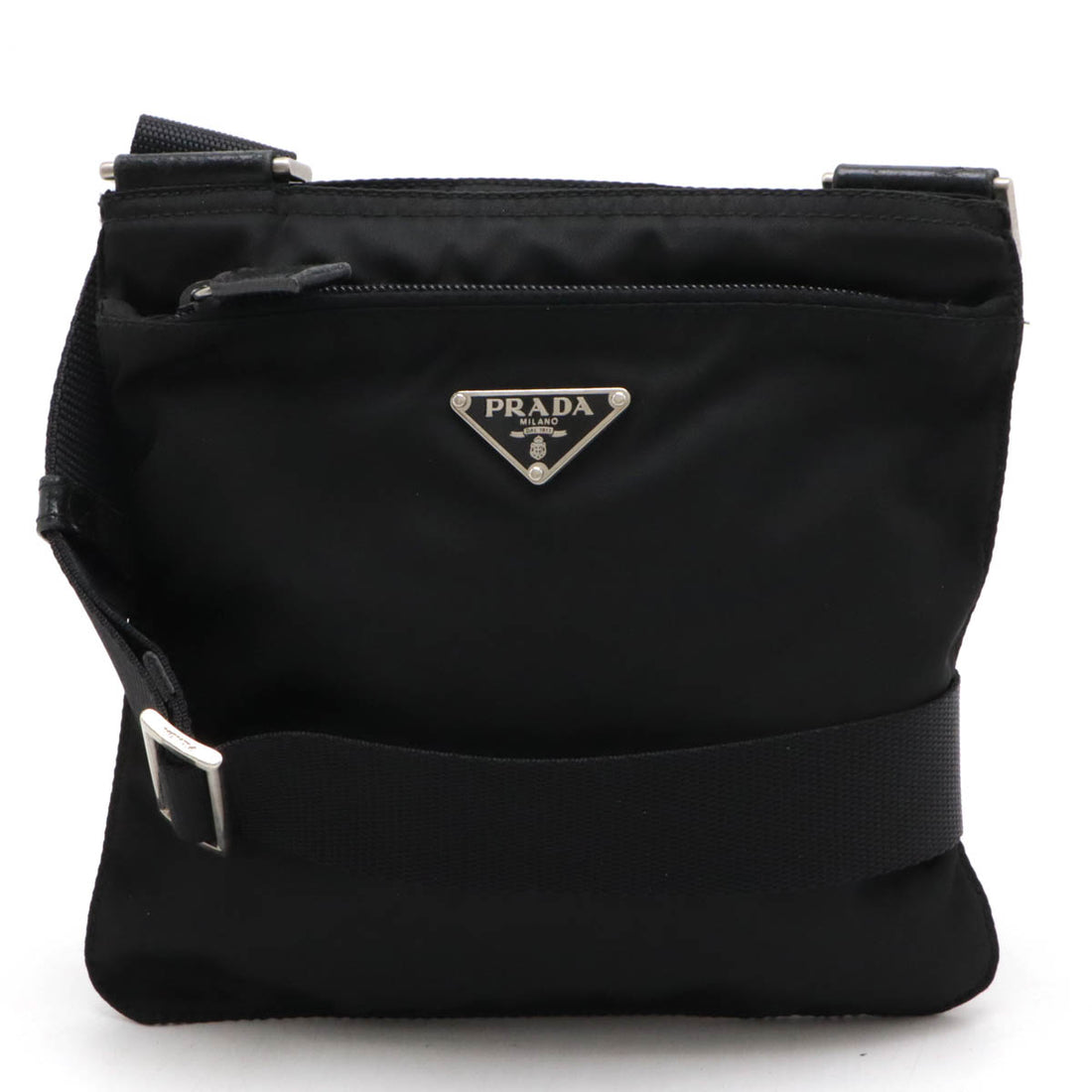 Prada Nylon/Leather VELA Shoulder Bag Pochette B7372