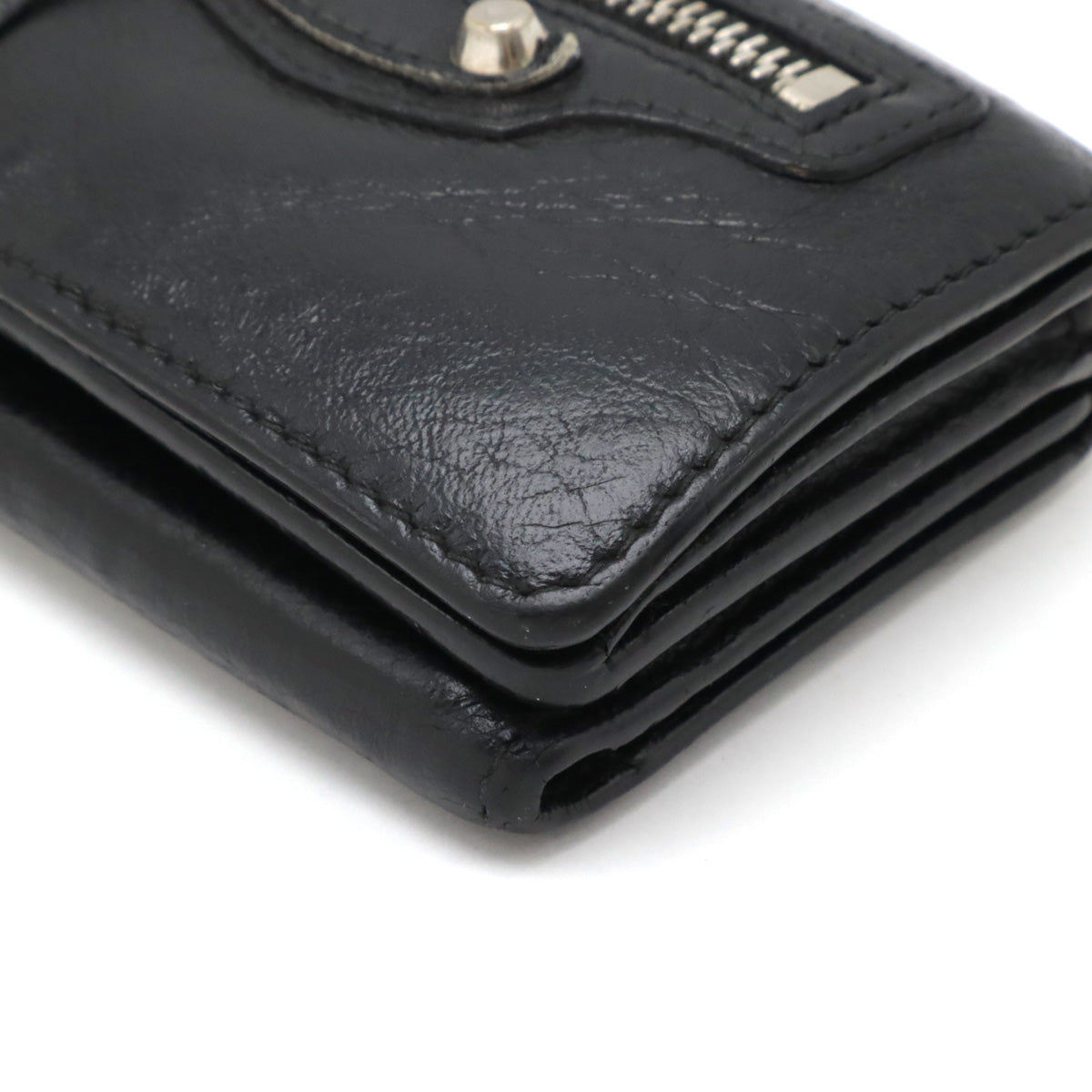 Balenciaga Classic Mini Leather Wallet Black in Good Condition