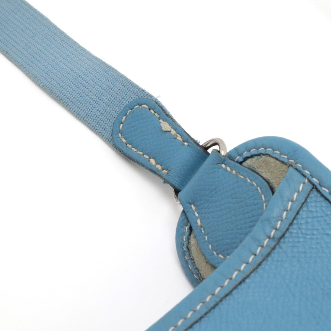 Hermes Vespa PM Leather Shoulder Bag Blue Jean