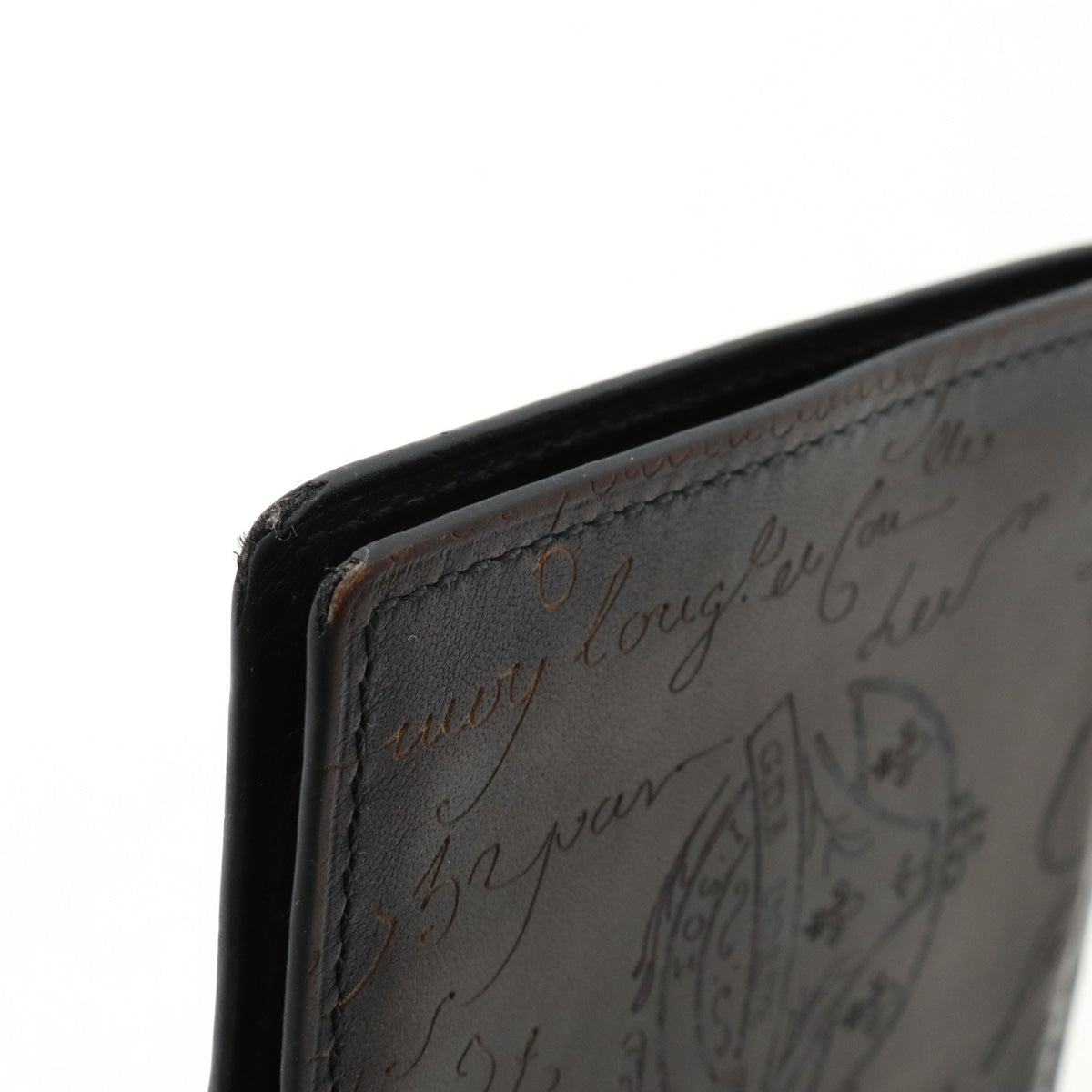 Berluti Leather Calligraphy Bifold Wallet in Good Condition