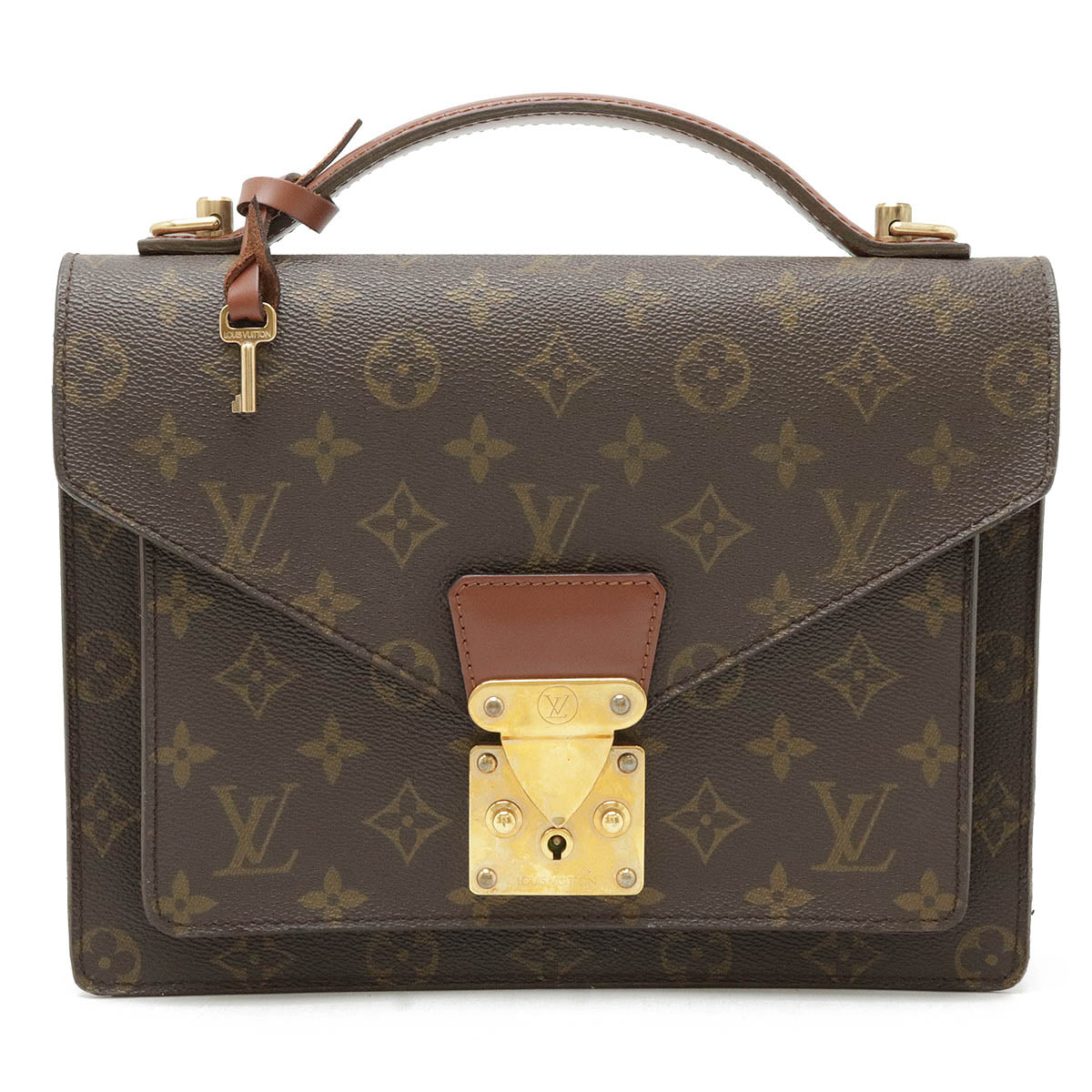 Louis Vuitton Monogram Monceau 26 Clutch Handbag M51187 in Very Good Condition