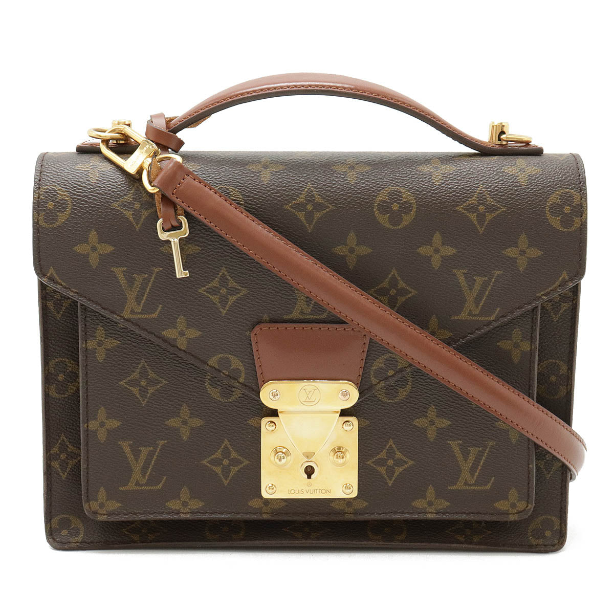 Louis Vuitton Monogram Monceau 26 Clutch Handbag M51187 in Very Good Condition