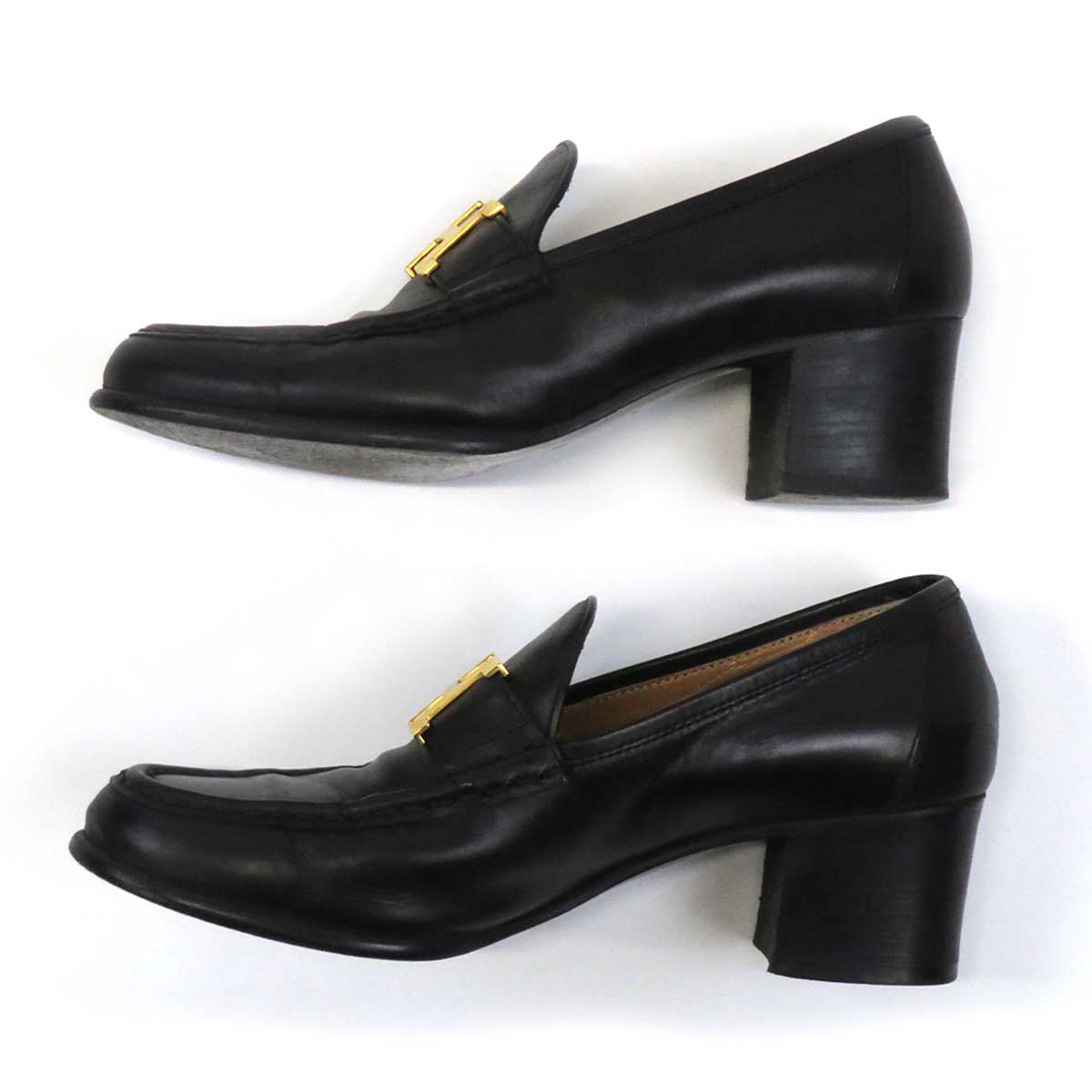 Hermes Black Leather Pumps