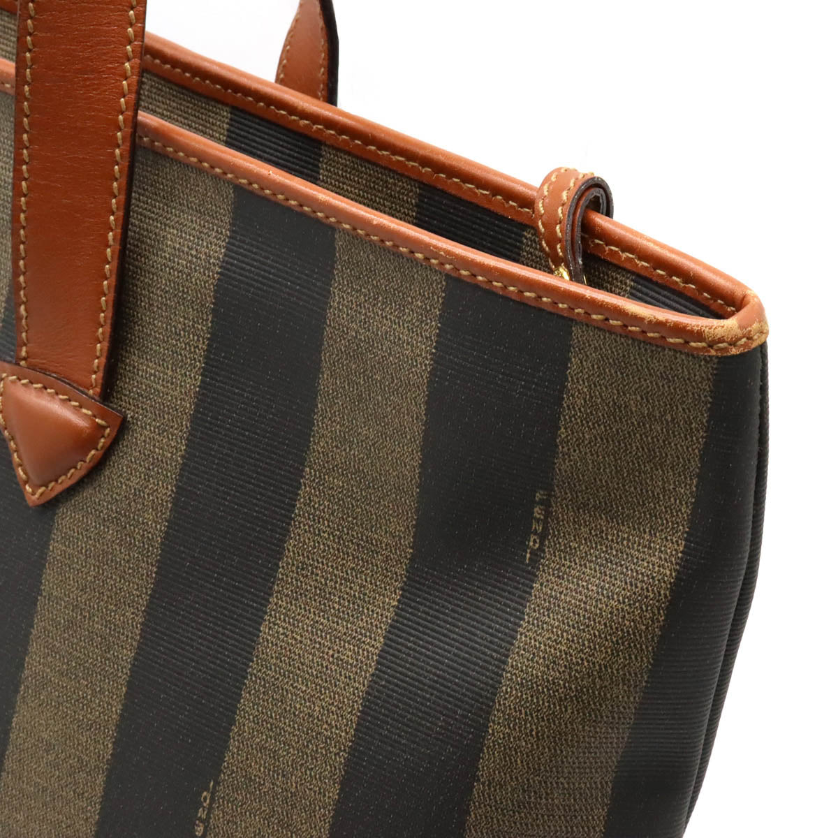 Fendi Pequin Stripe Tote Bag PVC/Leather