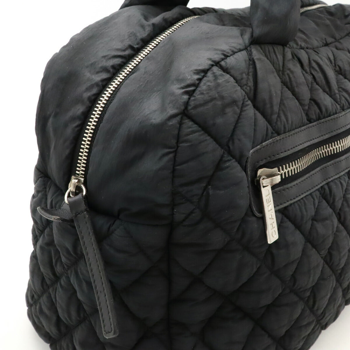 Chanel Cocoon Quilted Nylon Leather Boston Bag