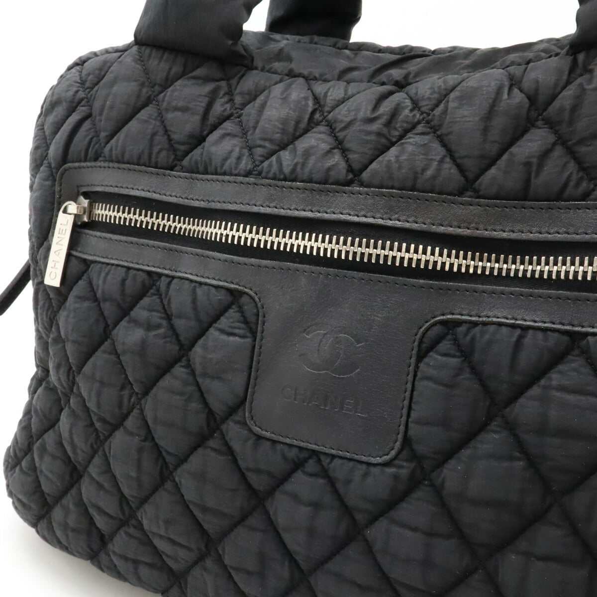 Chanel Cocoon Quilted Nylon Leather Boston Bag