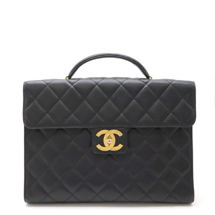 Chanel Caviar Skin Matelasse Business Bag Briefcase in Very Good Condition