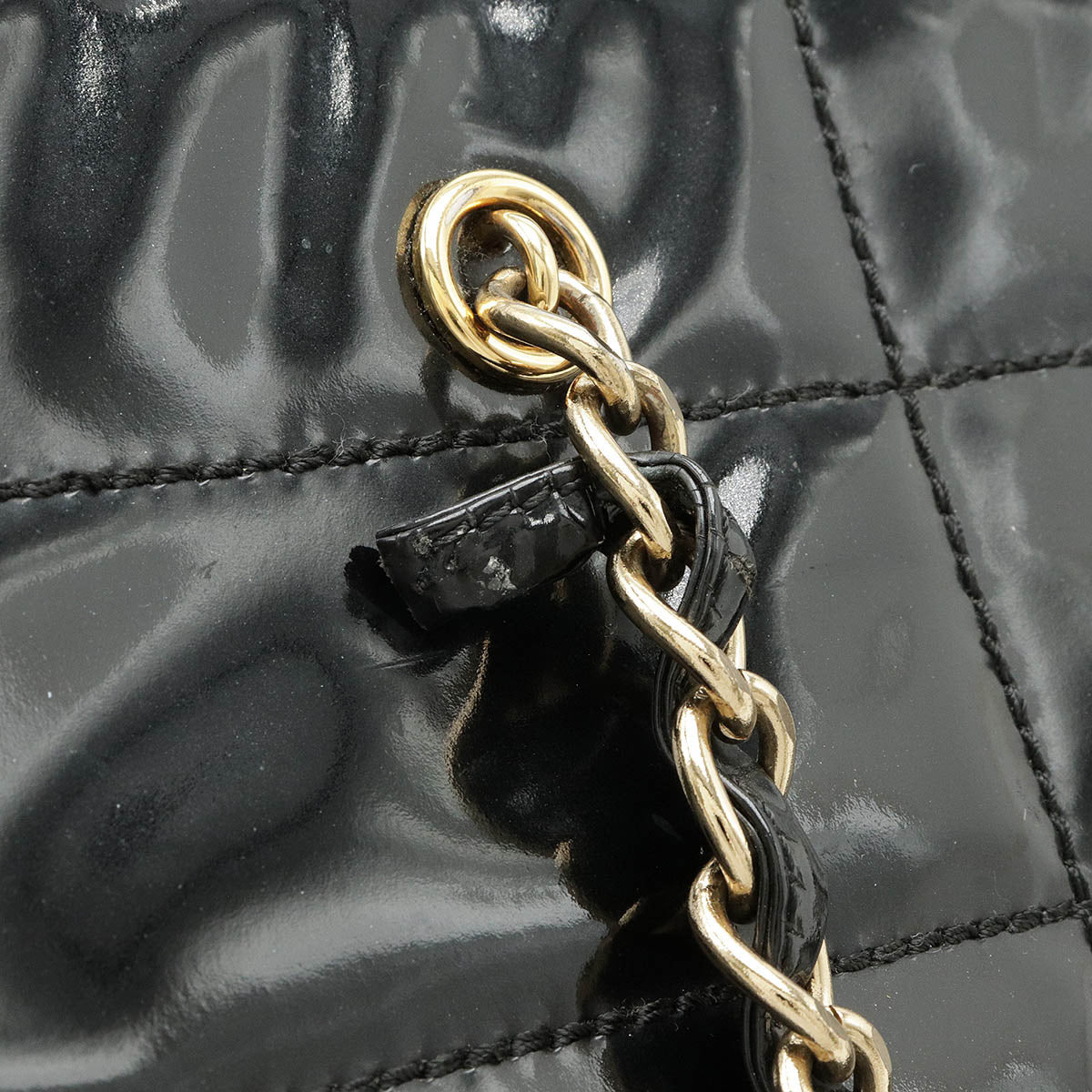 Chanel Patent Leather Chocobar Tote Bag