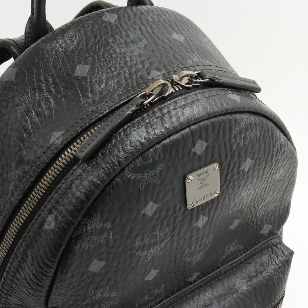 MCM Leather Logo Backpack MMK65VE7BK001