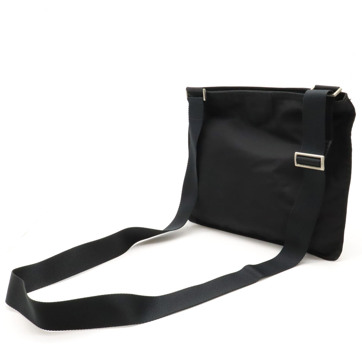 Prada Nylon Leather Shoulder Bag Black