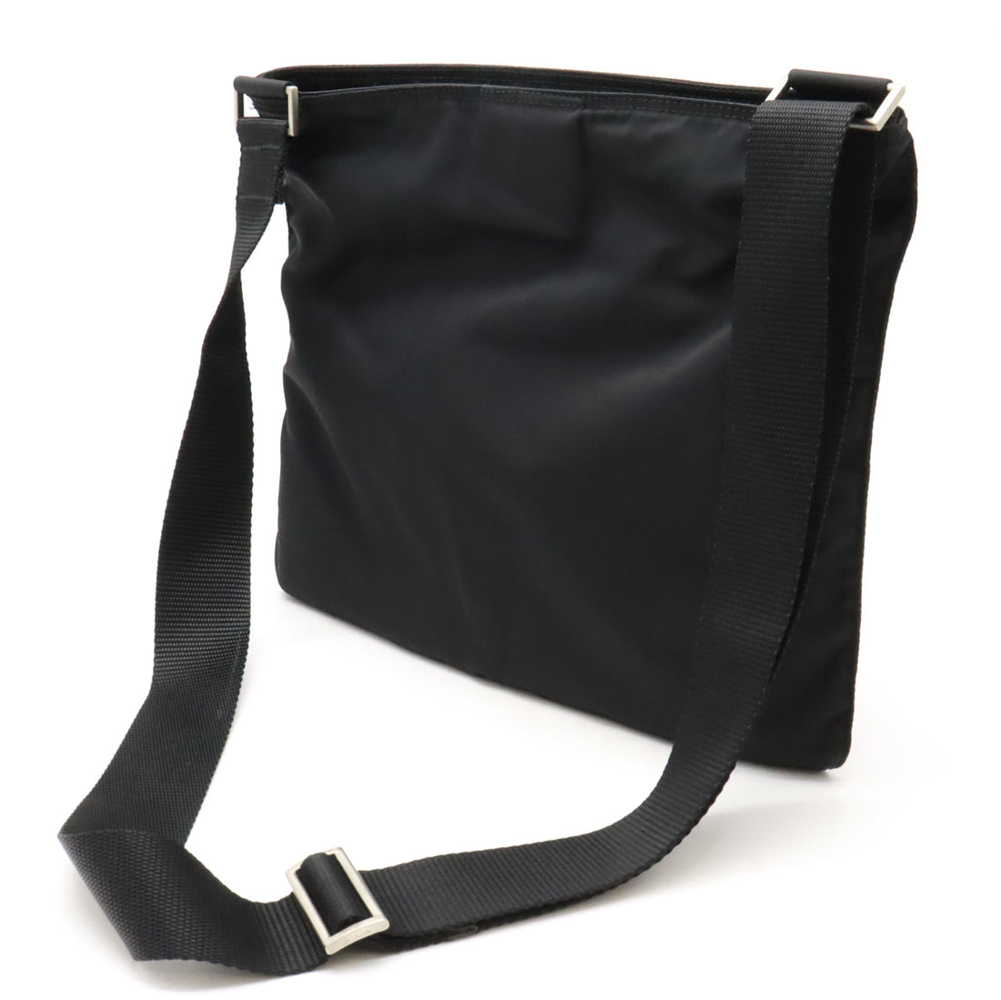 Prada Nylon/Leather Shoulder Messenger Bag Black