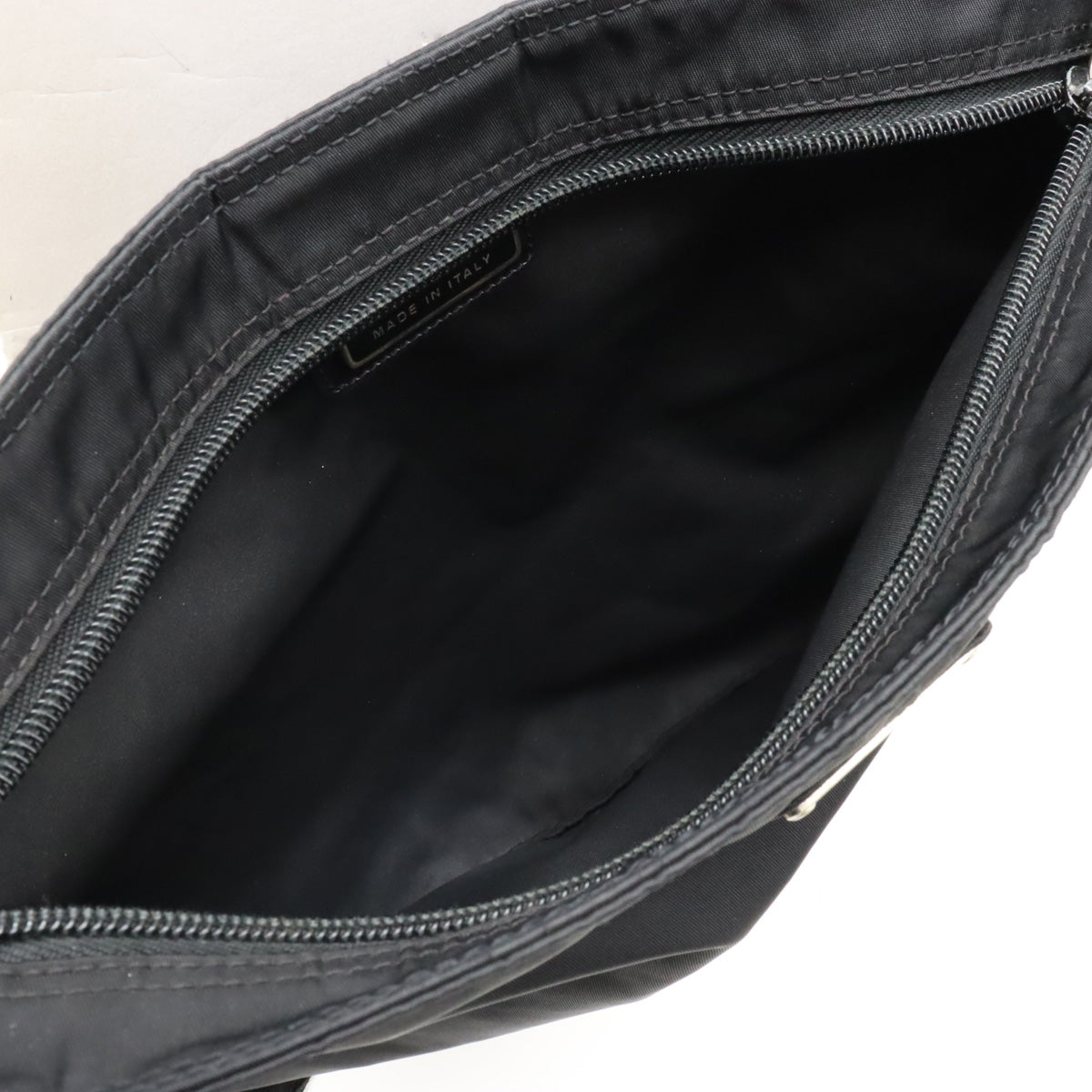 Prada Nylon/Leather Shoulder Messenger Bag Black