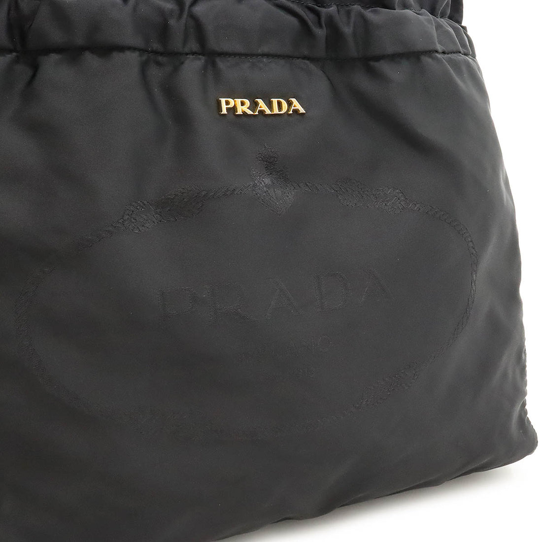 Prada Nylon/Leather Logo Jacquard Handbag Tote BN1758