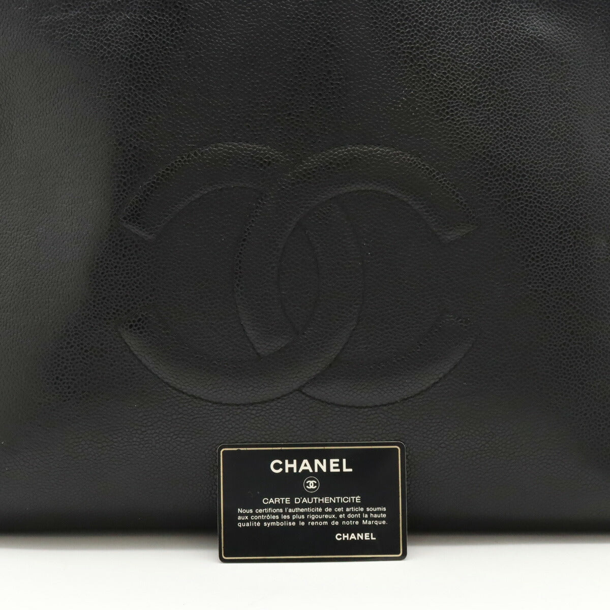 Chanel Caviar Skin Coco Mark Chain Tote Bag