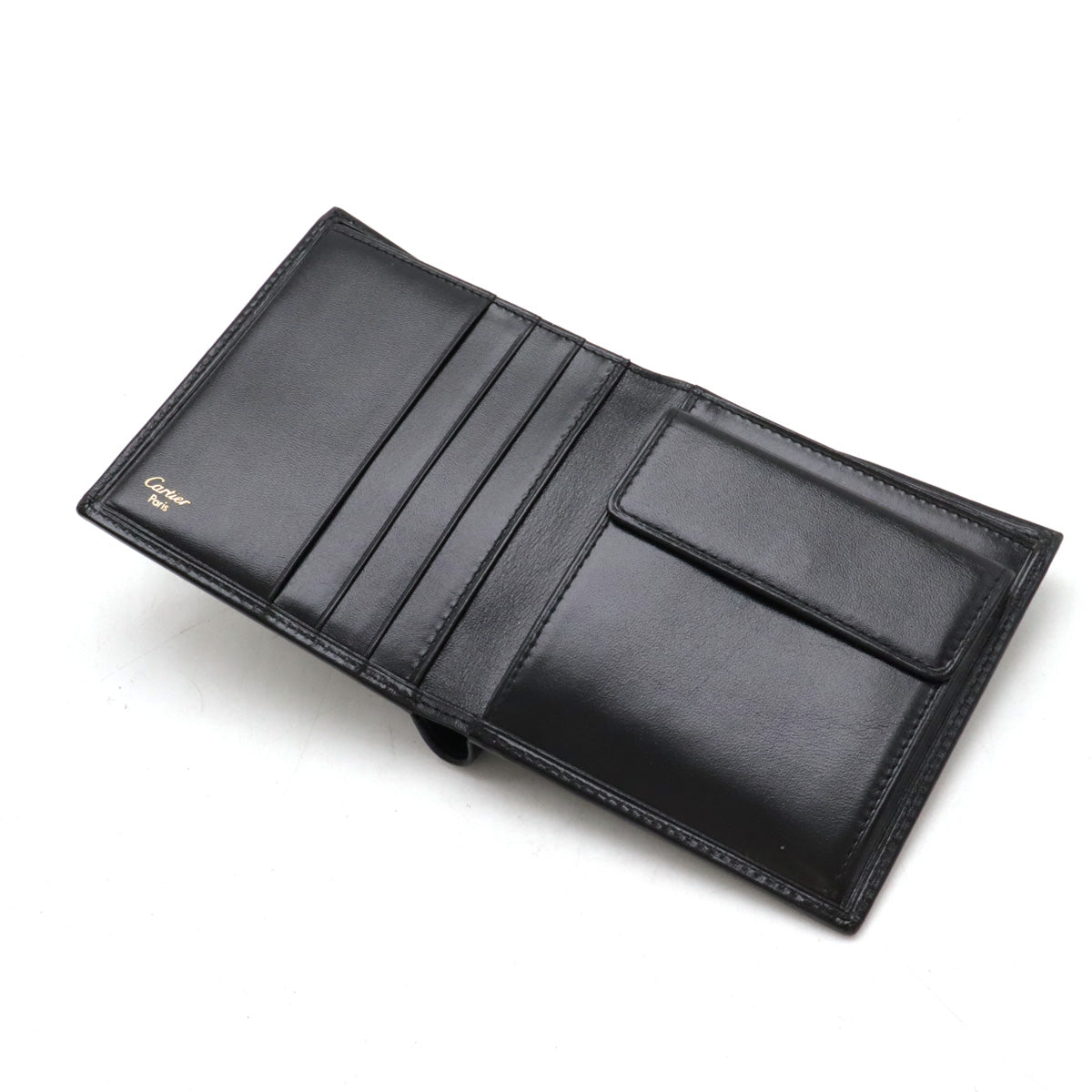 Cartier Pasha de Cartier Bifold Wallet Calf Leather Black in Great Condition