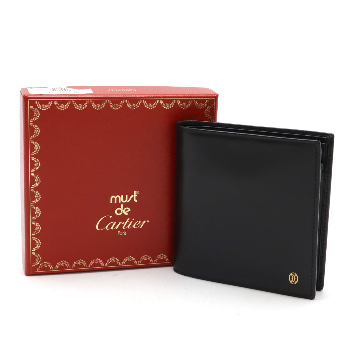 Cartier Pasha de Cartier Bifold Wallet Calf Leather Black in Great Condition