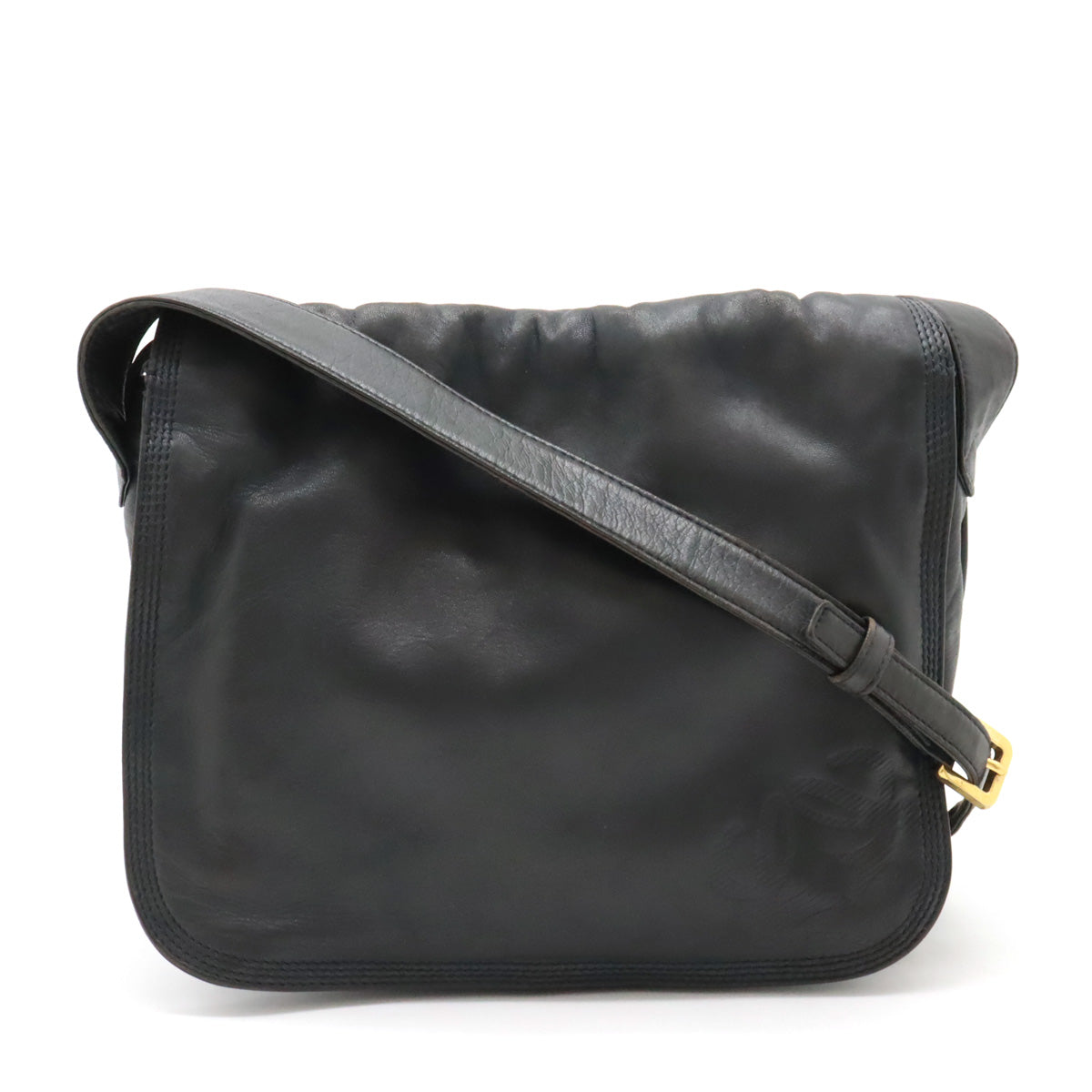 Loewe Anagram Leather Shoulder Bag Black