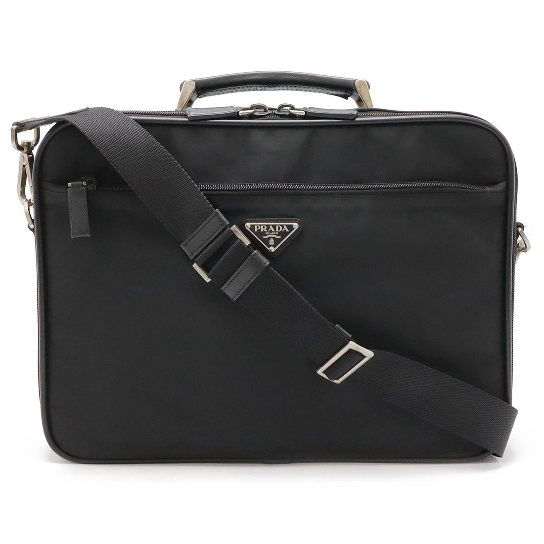 Prada Nylon/Leather Business Bag Briefcase V147S