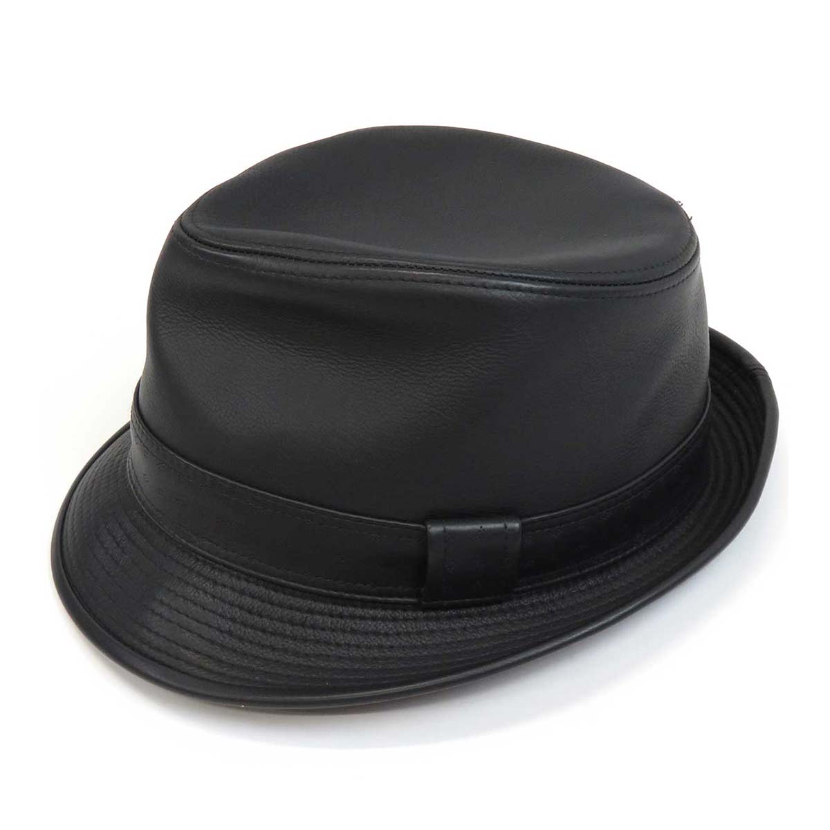 Hermes Leather Hat Black