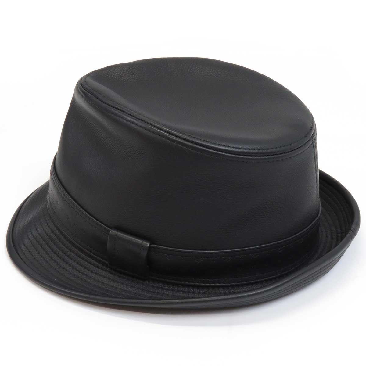 Hermes Leather Hat Black