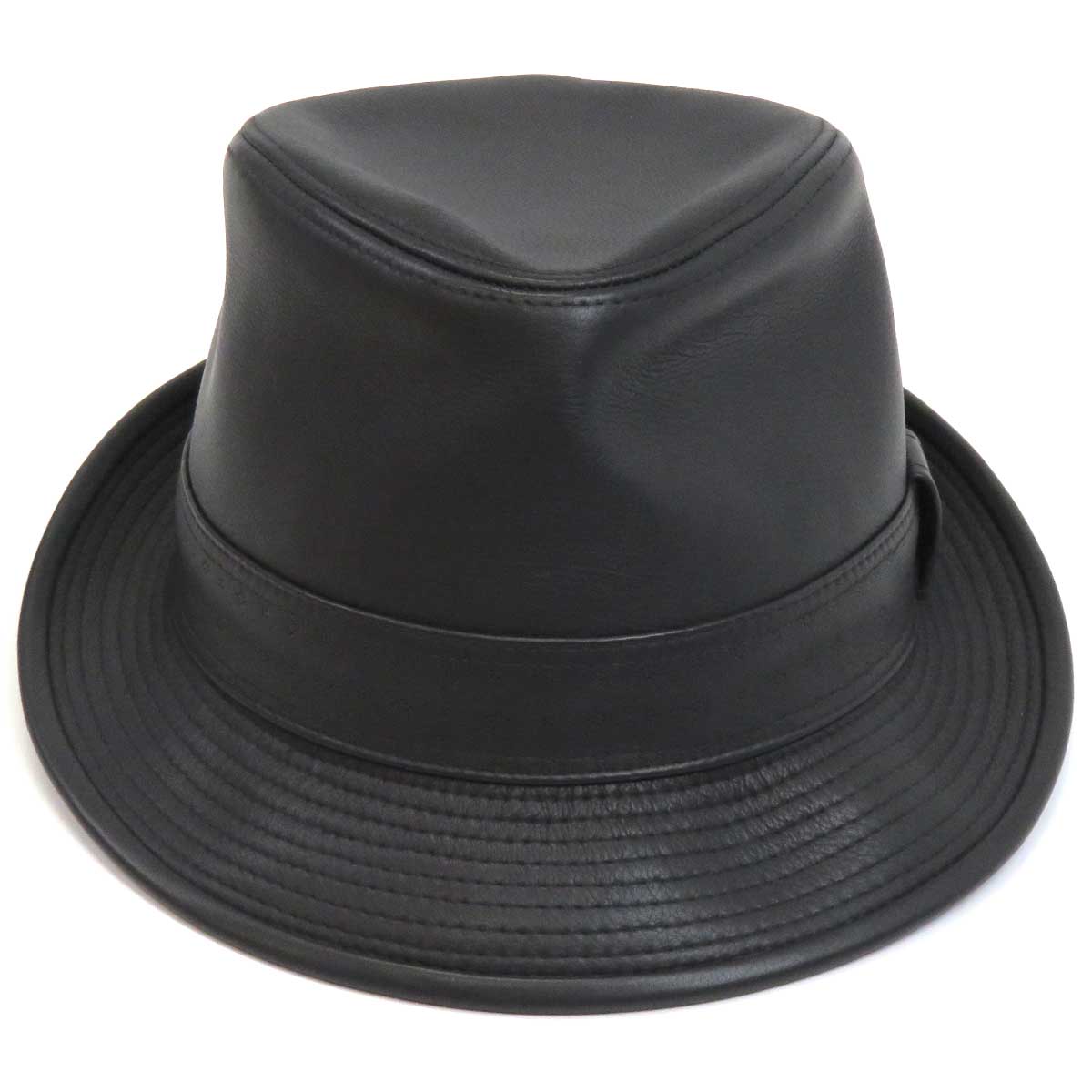 Hermes Leather Hat Black