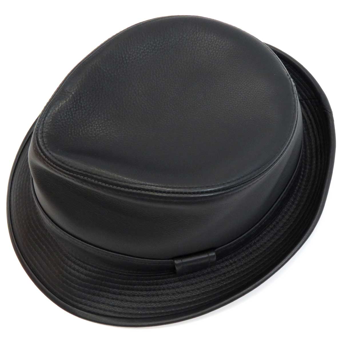 Hermes Leather Hat Black