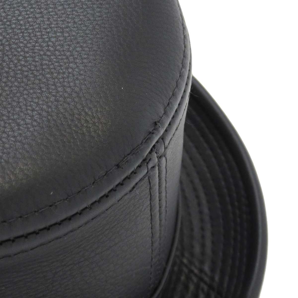 Hermes Leather Hat Black