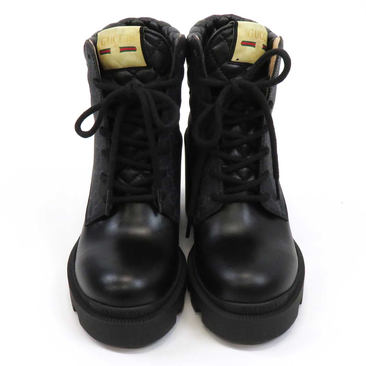 Gucci Leather GG Supreme Ankle Boots