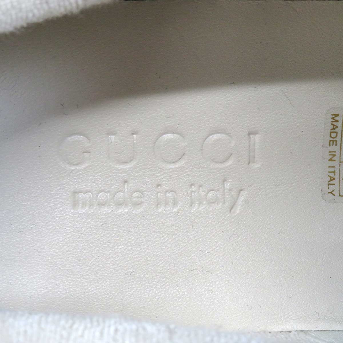 Gucci Leather Sneakers 673409 Beige Green