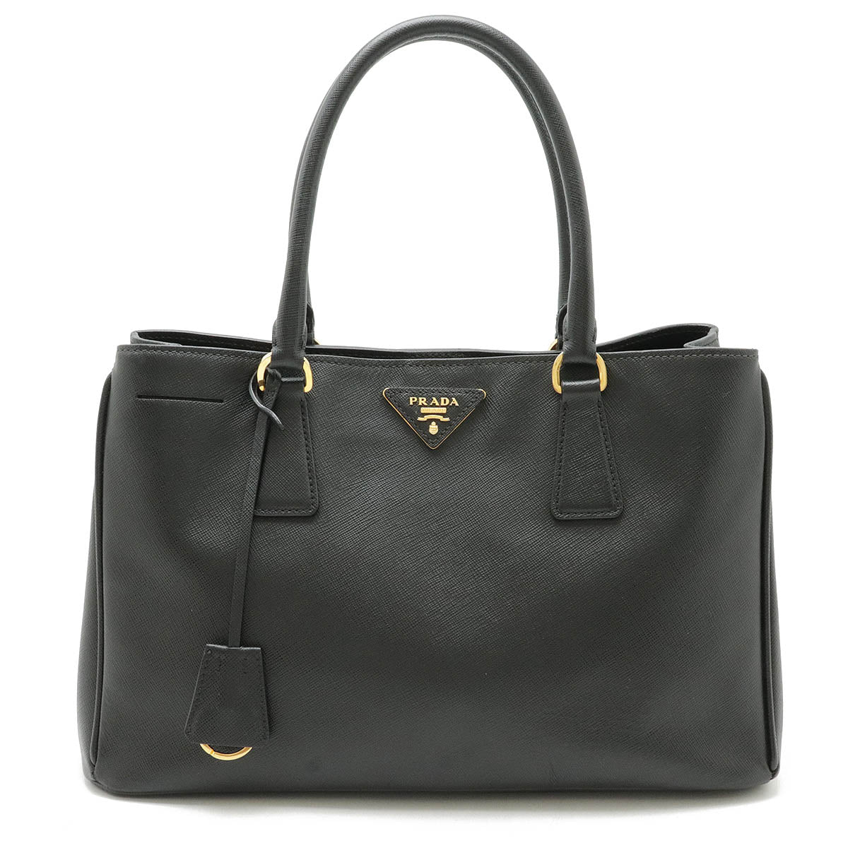 Prada Saffiano Lux Leather Handbag Black in Very Good Condition