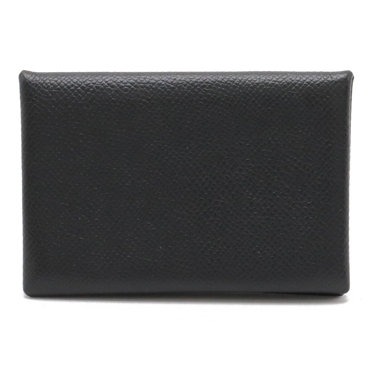 Hermes Calvi Card Case Black Leather