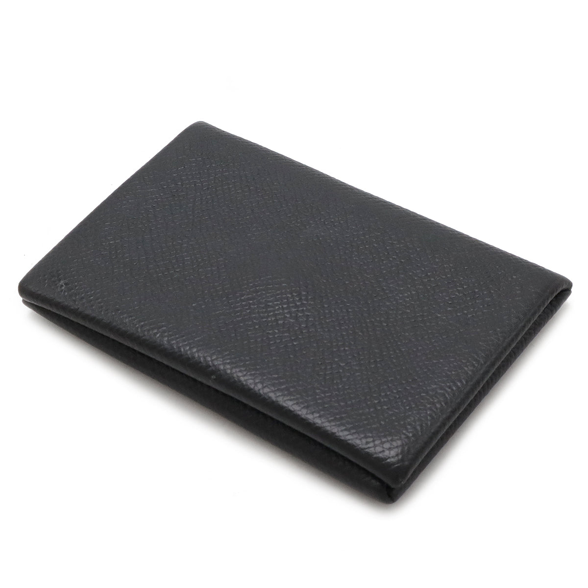 Hermes Calvi Card Case Black Leather