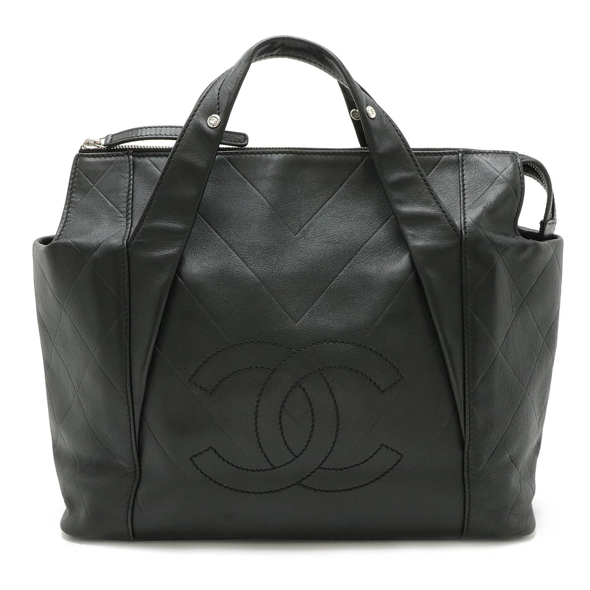 Chanel Coco Mark V Stitch Handbag Black