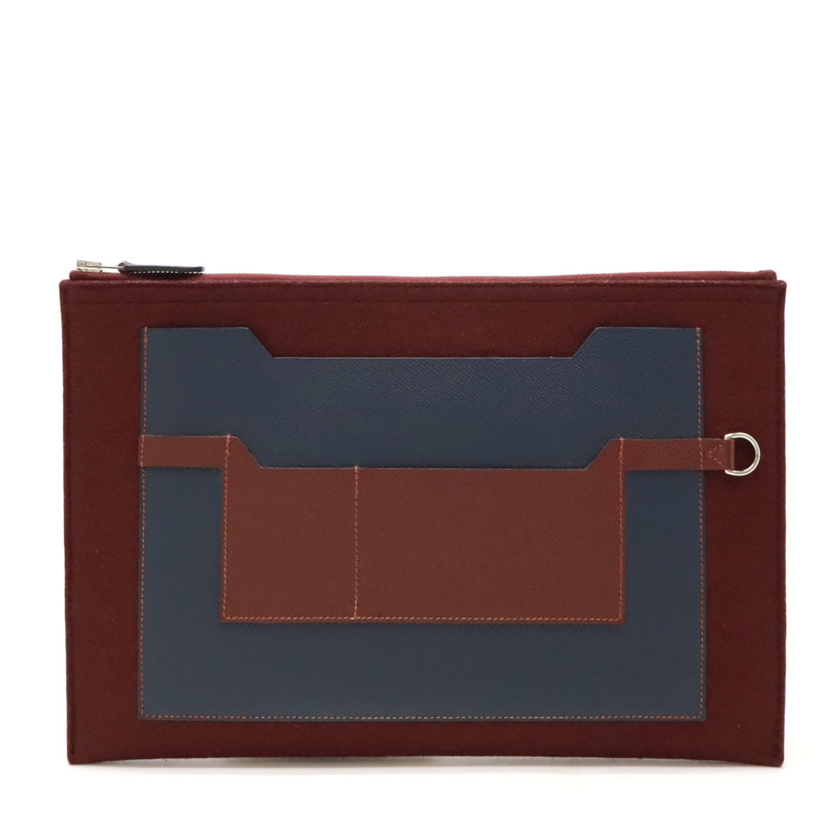 Hermes Toodoo 37 Color Block Clutch Bag