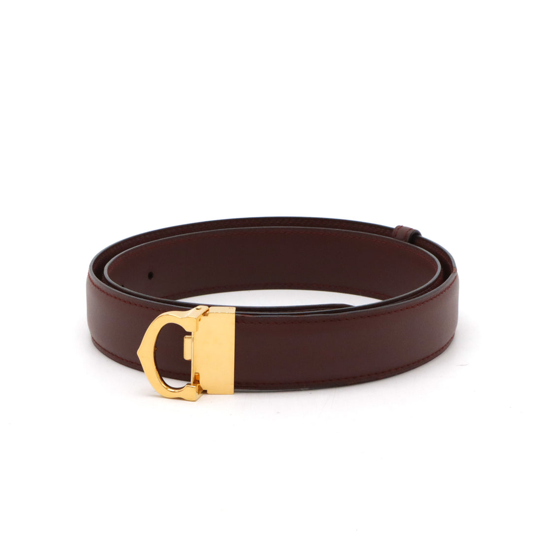 Cartier Must de Cartier Leather Belt Bordeaux Gold in Pristine Condition