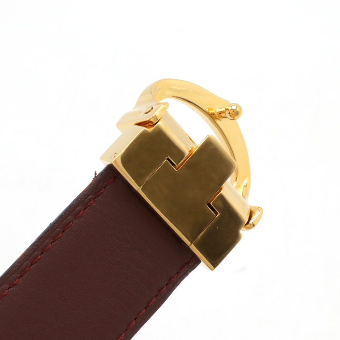 Cartier Must de Cartier Leather Belt Bordeaux Gold in Pristine Condition