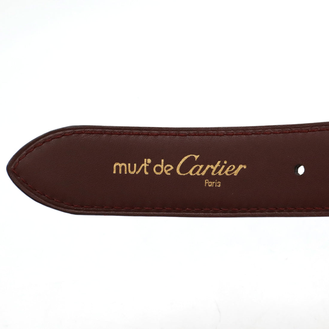 Cartier Must de Cartier Leather Belt Bordeaux Gold in Pristine Condition