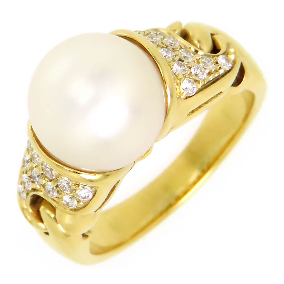 Bvlgari K18YG Pearl Diamond Ring