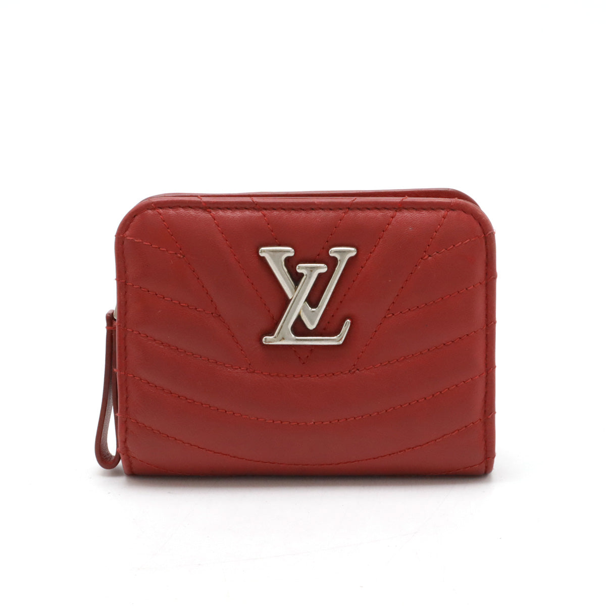 Louis Vuitton New Wave Leather Zip Compact Wallet M52613 in Very Good Condition