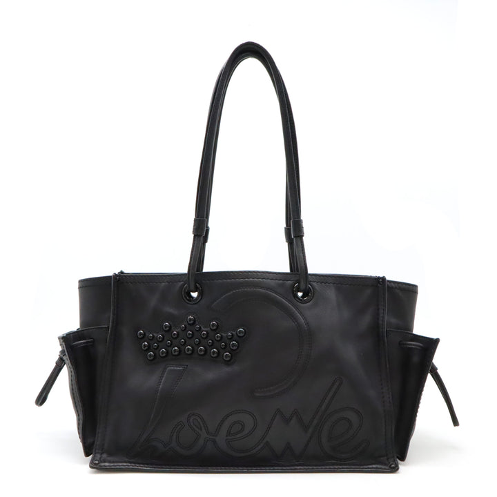 Loewe Leather Shopper Tote Bag Black