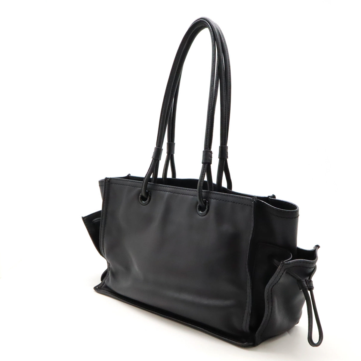 Loewe Leather Shopper Tote Bag Black in Very Good Condition