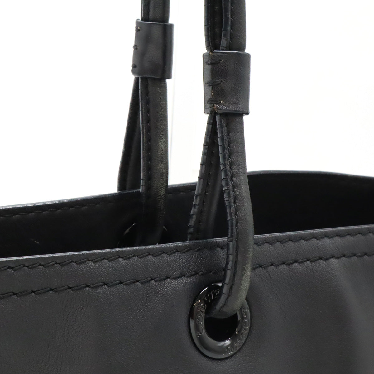 Loewe Leather Shopper Tote Bag Black in Very Good Condition