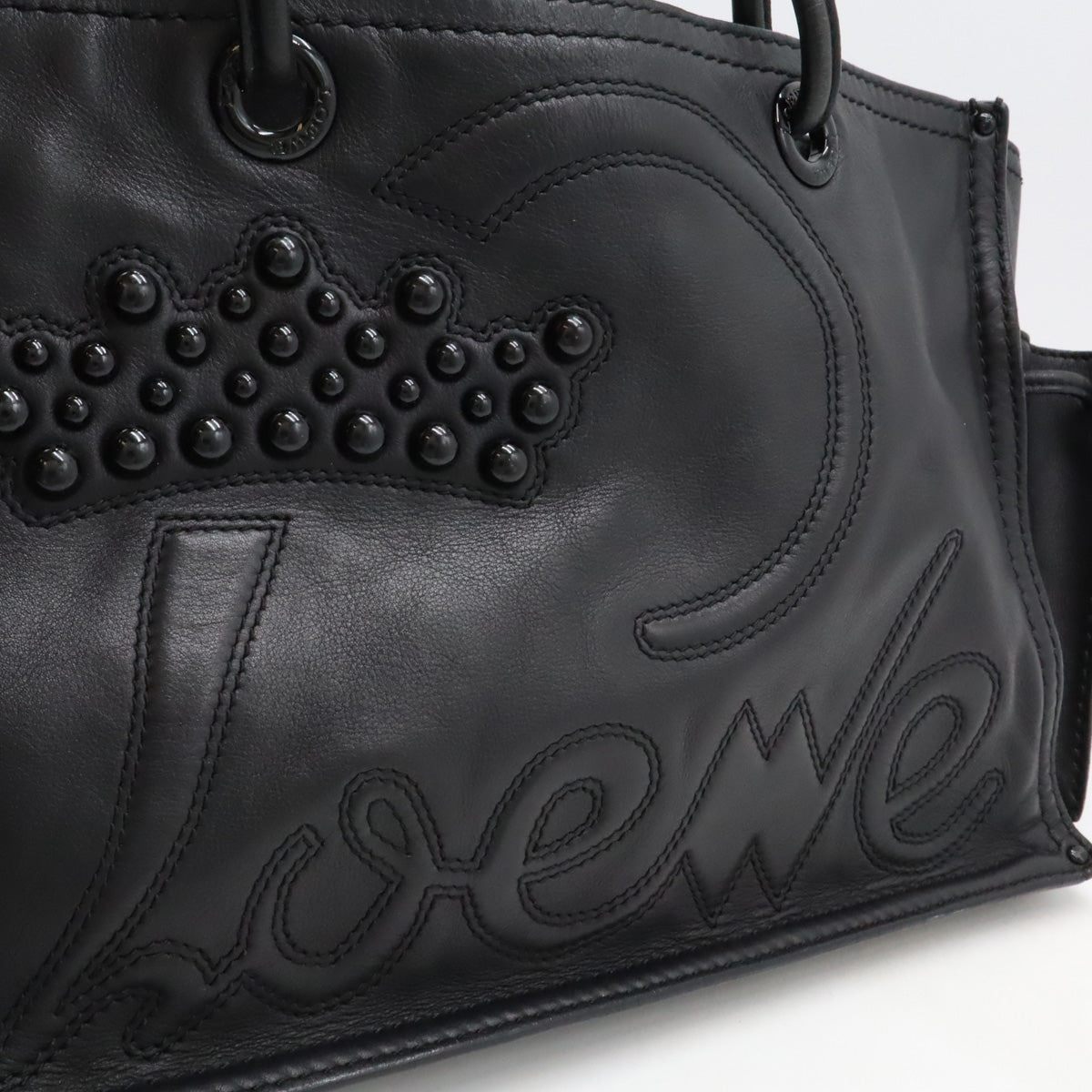 Loewe Leather Shopper Tote Bag Black in Very Good Condition