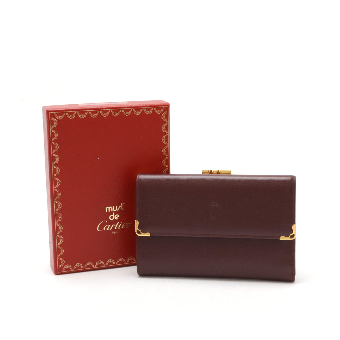 Cartier Leather Must Line Tri-Fold Wallet in Pristine Condition