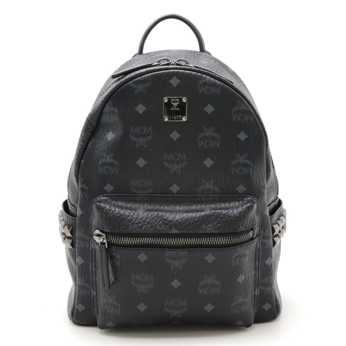 MCM Visetos Leather Backpack Black