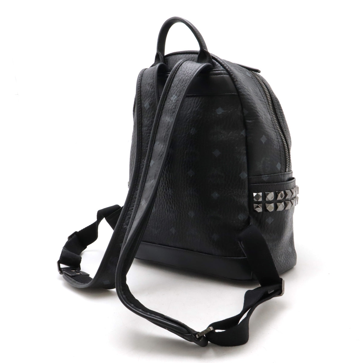 MCM Visetos Leather Backpack Black