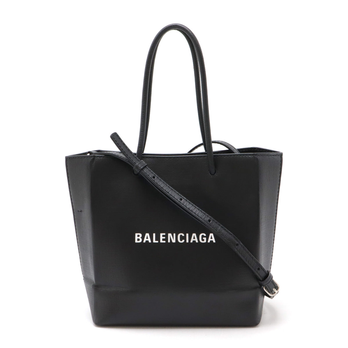 Balenciaga Leather Logo Shopping Tote XXS 2WAY