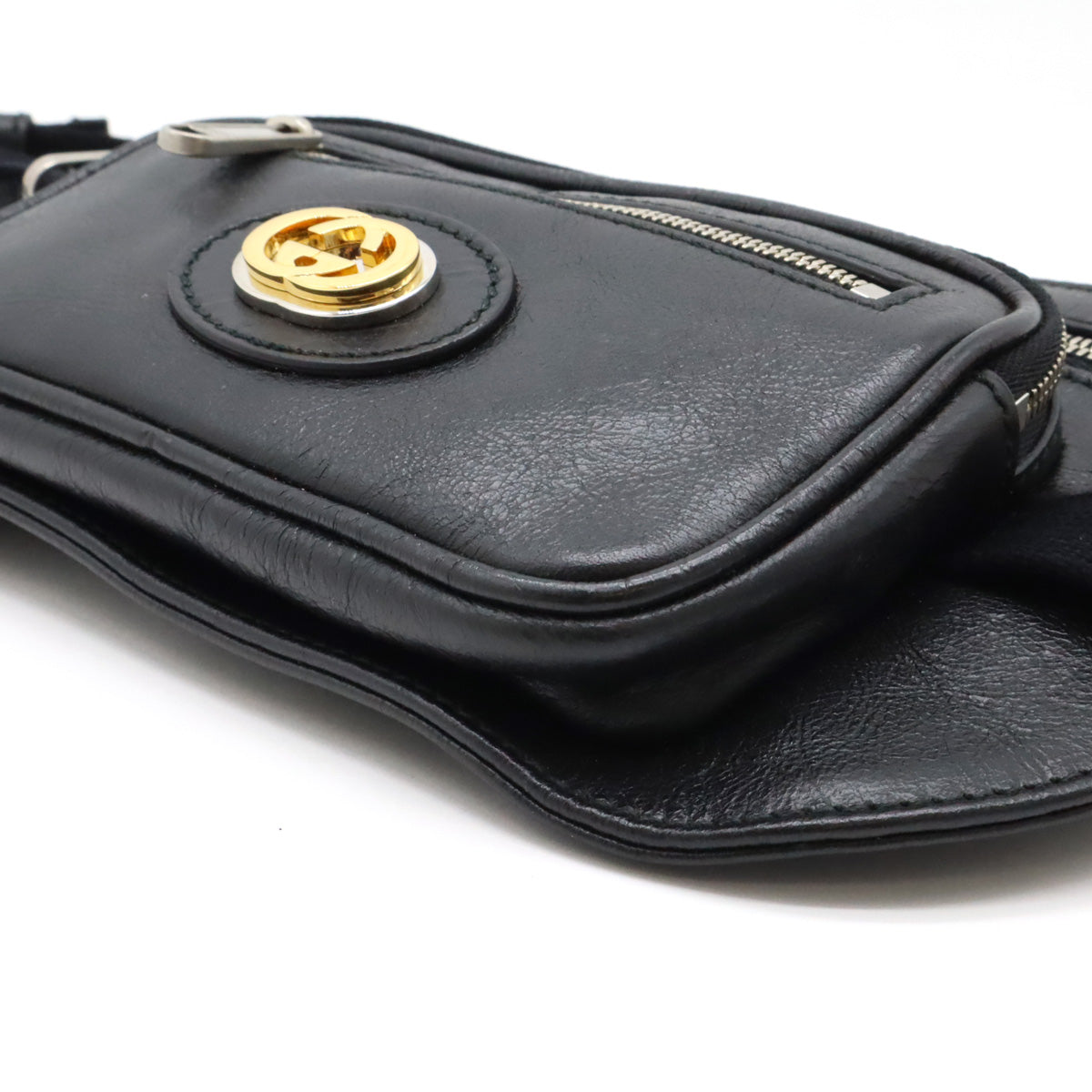 Gucci Leather Interlocking G Waist Bag 575857 in Great Condition