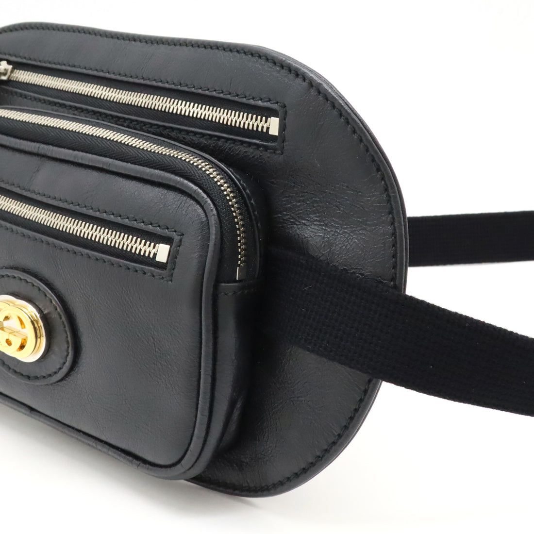 Gucci Leather Interlocking G Waist Bag 575857