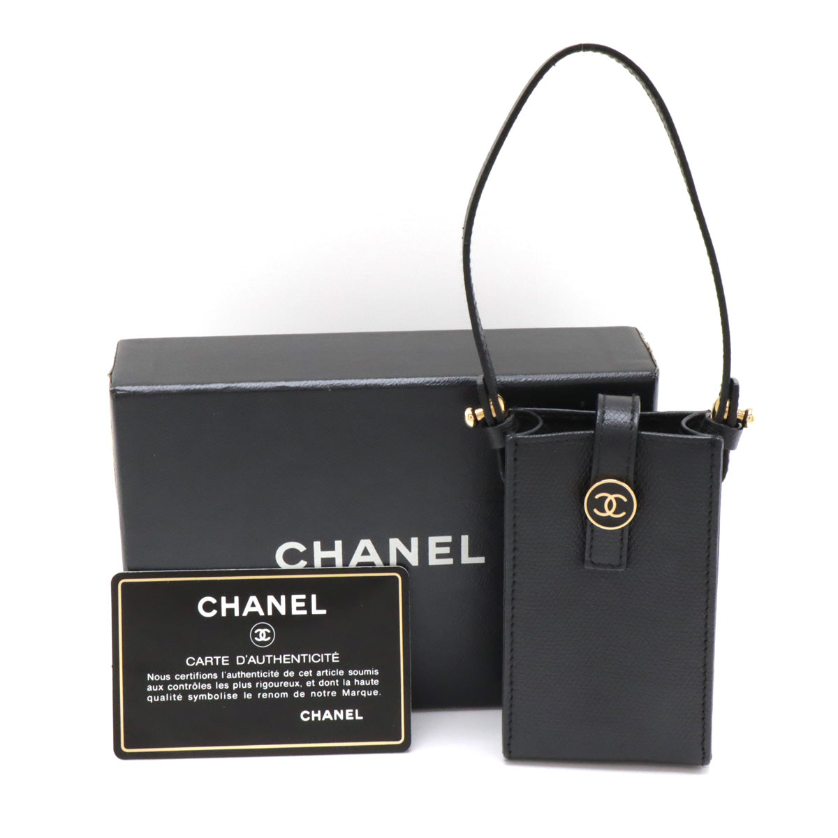 Chanel Leather Coco Button Cigarette Case